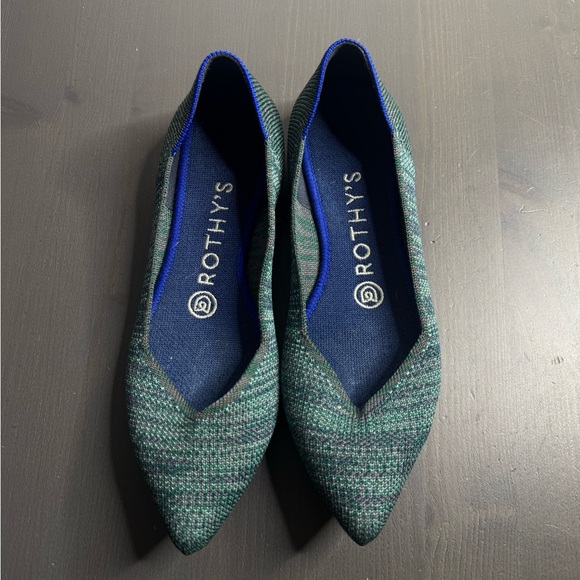 Rothy’s aqua heather pointed toe flats - Picture 3 of 6
